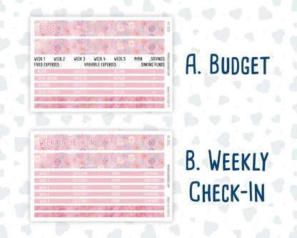 Kit 0253 - Budget - For 8.5x11 Planners | Notebooks - February - Rosy Daydreams
