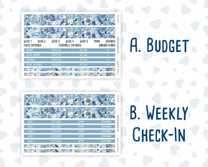 Kit 0249 - Budget - For 8.5x11 Planners | Notebooks - January - Icy Lace