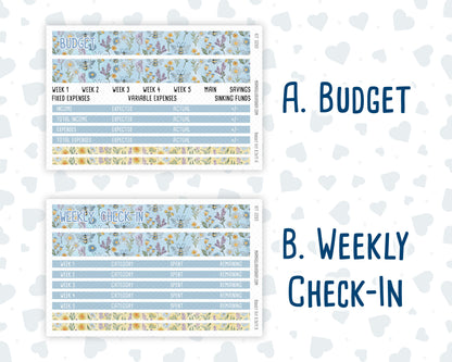 Kit 0265 - Budget - For 8.5x11 Planners | Notebooks - May - Honeybee Sky