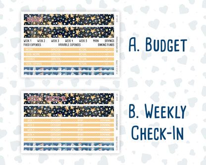 Kit 0248 - Budget - For 8.5x11 Planners | Notebooks - January - Midnight Countdown