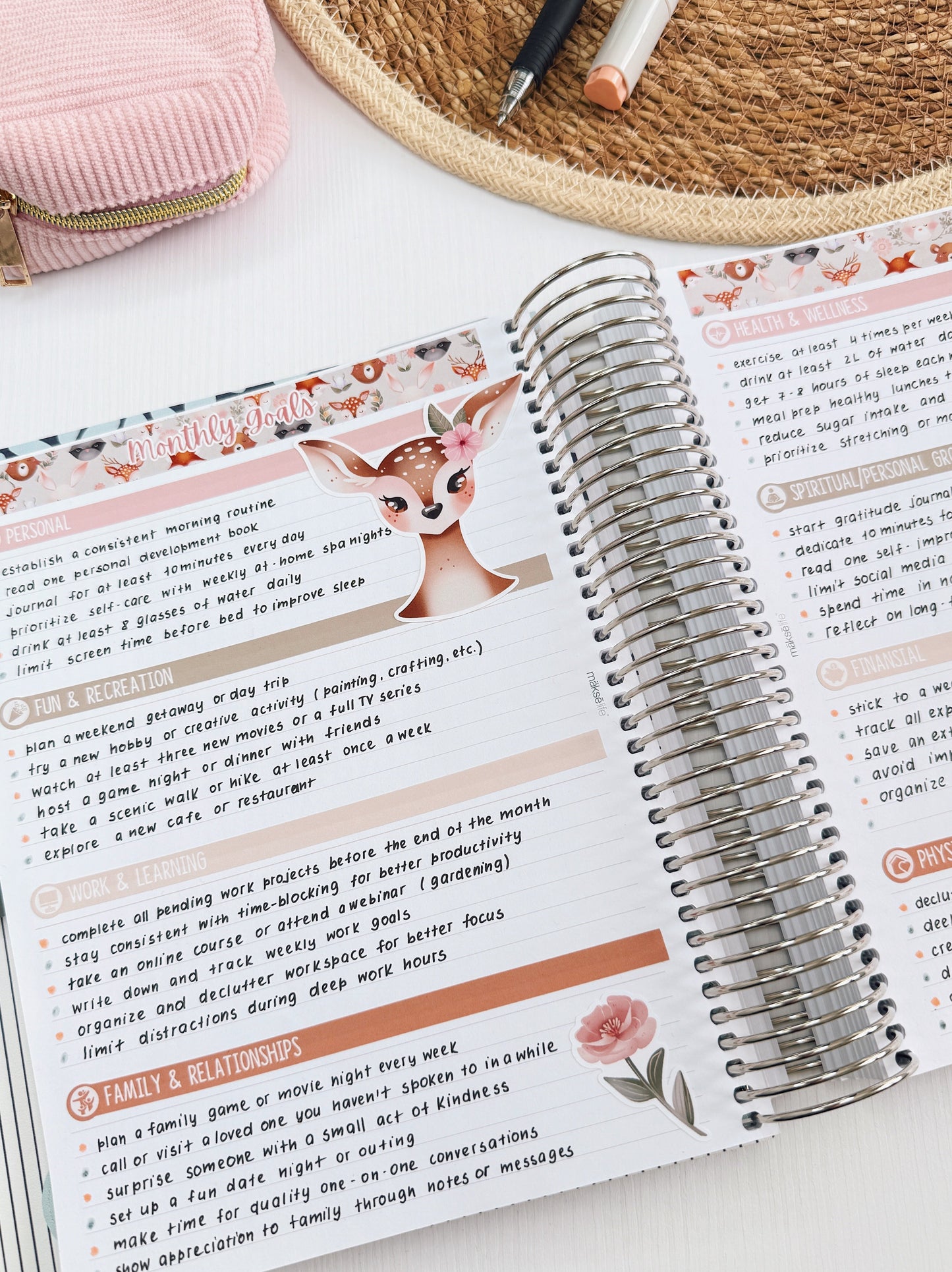 Kit 0259 - A5 - MakseLife Companion Notebook - Monthly Kit - March - Spring Garden Chores