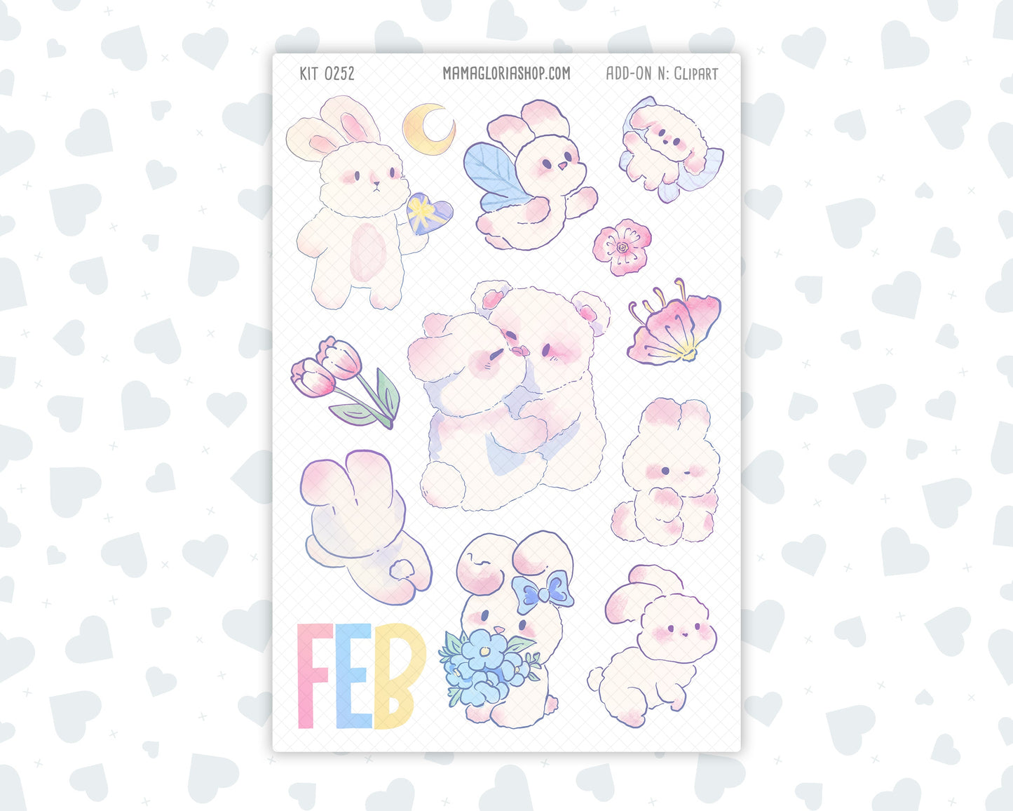 Kit 0252 - Clipart - For Planners | Notebooks | Journals - February - Tokyo Candy Cloud