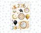 Kit 0248 - Clipart - For Planners | Notebooks | Journals - January - Midnight Countdown