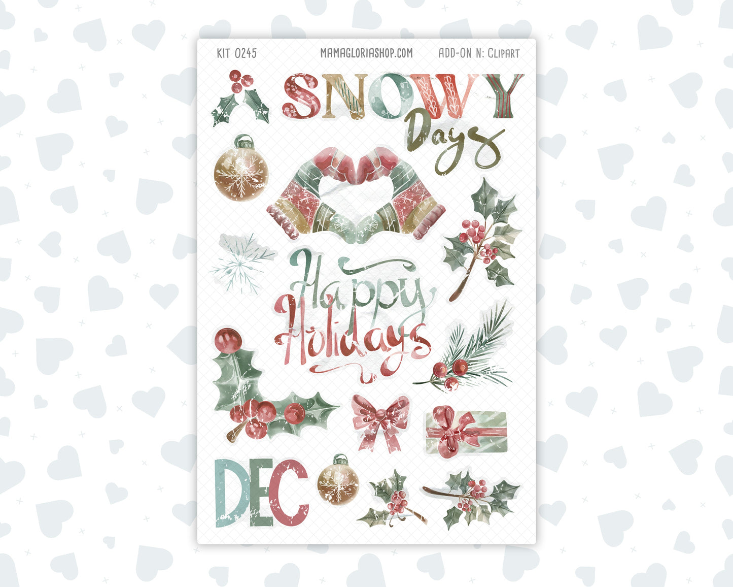 Kit 0245 - Clipart - For Planners | Notebooks | Journals - December - Vintage Christmas