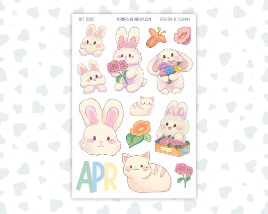 Kit 0262 - Clipart - For Planners | Notebooks | Journals - April - Spring Puffs