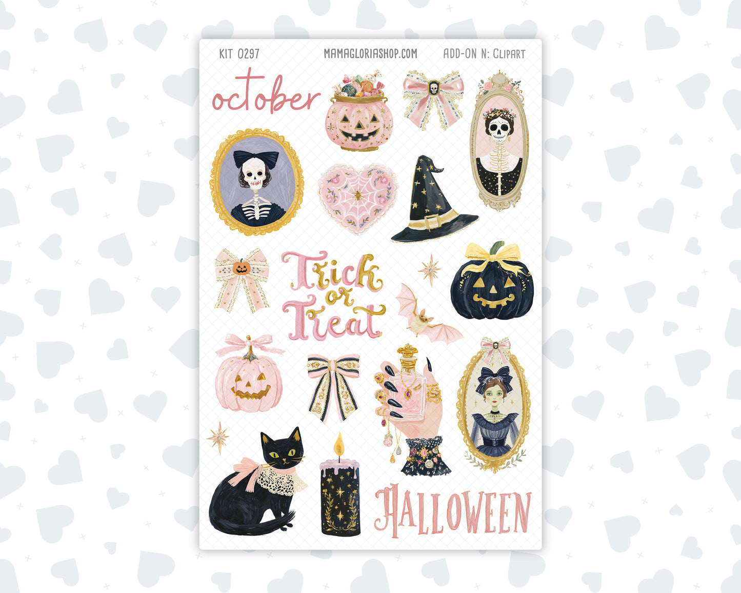 Kit 0297 - Clipart - For Planners | Notebooks | Journals - October - Pink Spell