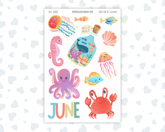 Kit 0268 - Clipart - For Planners | Notebooks | Journals - June - Sea Sweeties