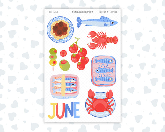 Kit 0269 - Clipart - For Planners | Notebooks | Journals - June - Dolce Mare
