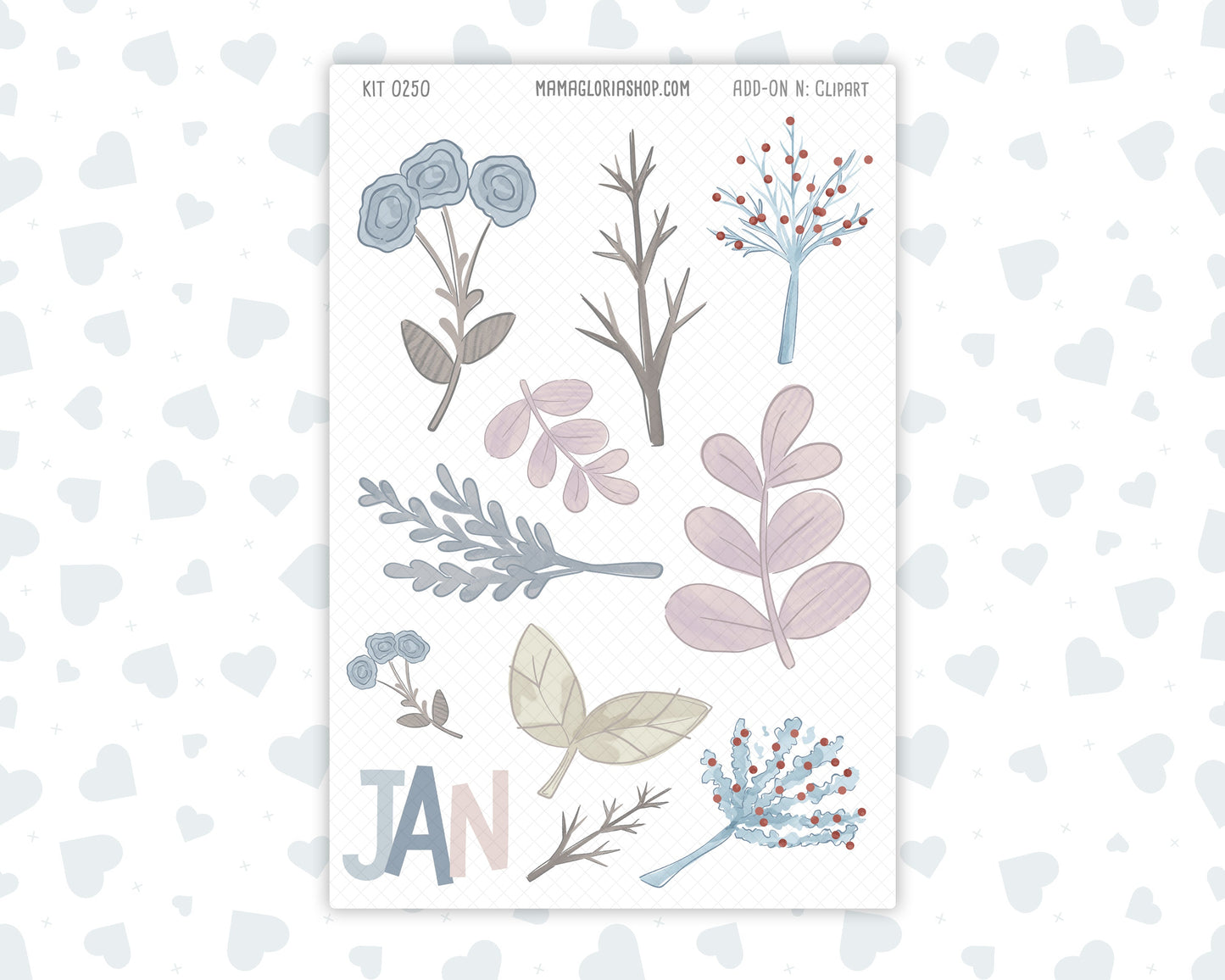 Kit 0250 - Clipart - For Planners | Notebooks | Journals - Quiet January