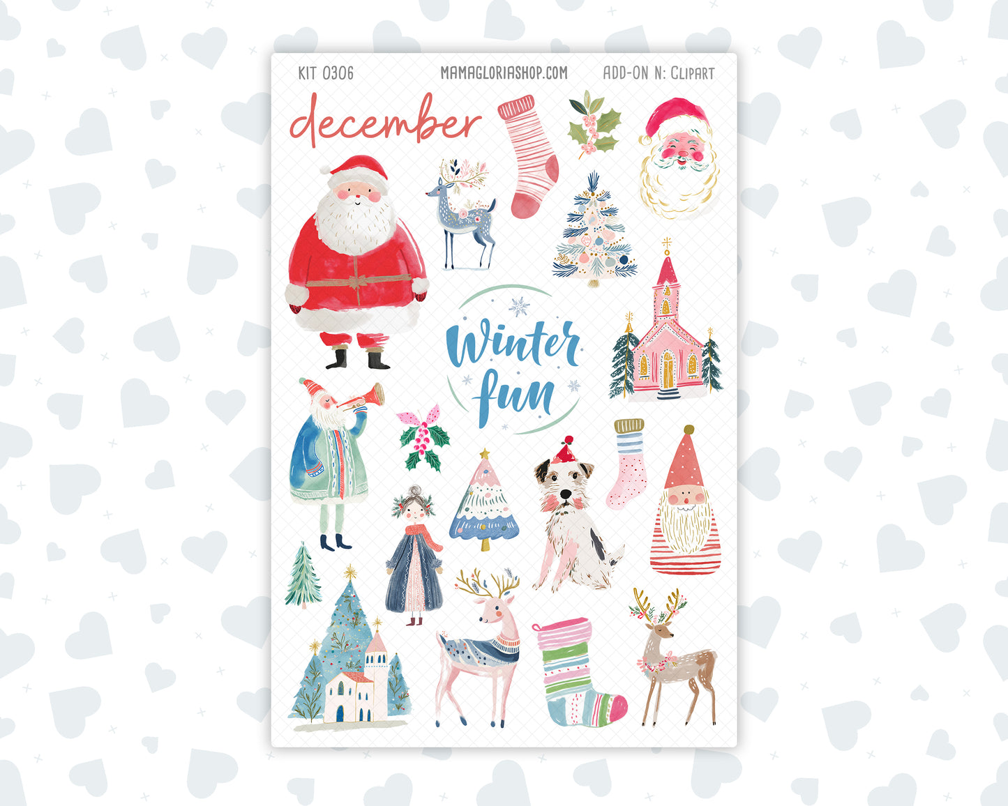Kit 0306 - Clipart - For Planners | Notebooks | Journals - December - Jolly Mischief
