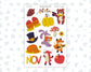 Kit 0240 - Clipart - For Planners | Notebooks | Journals - November - Cozy Thanksgiving