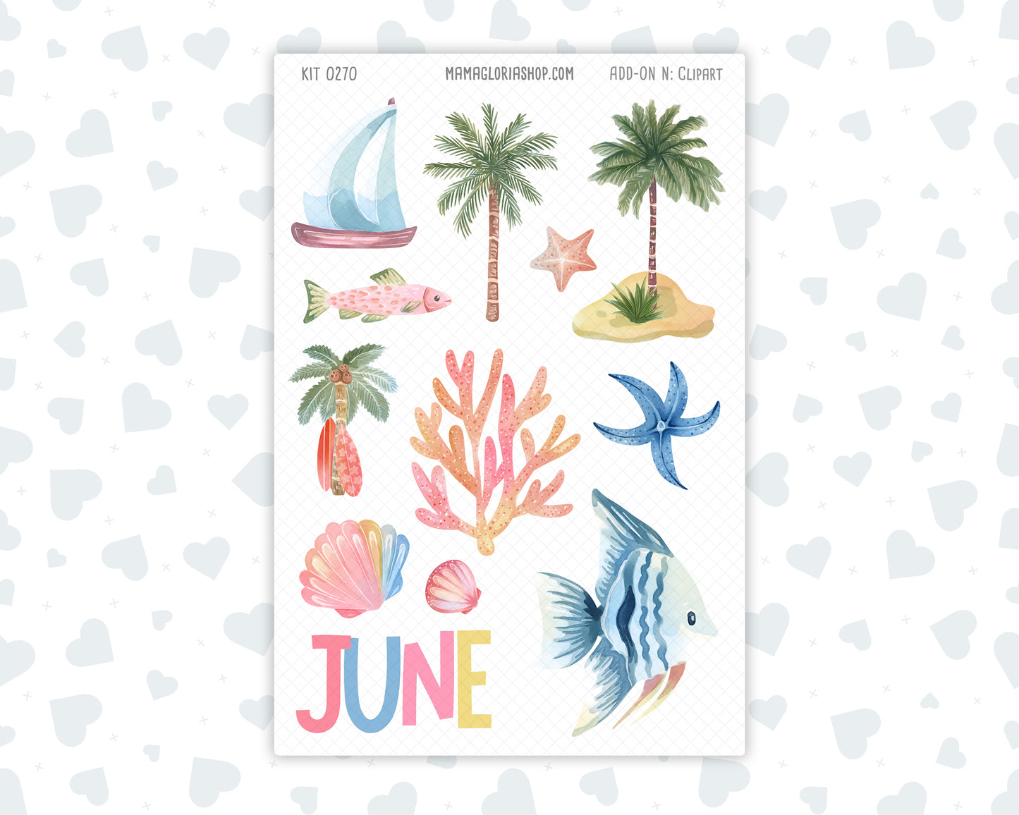 Kit 0270 - Clipart - For Planners | Notebooks | Journals - June - Beachside Bliss