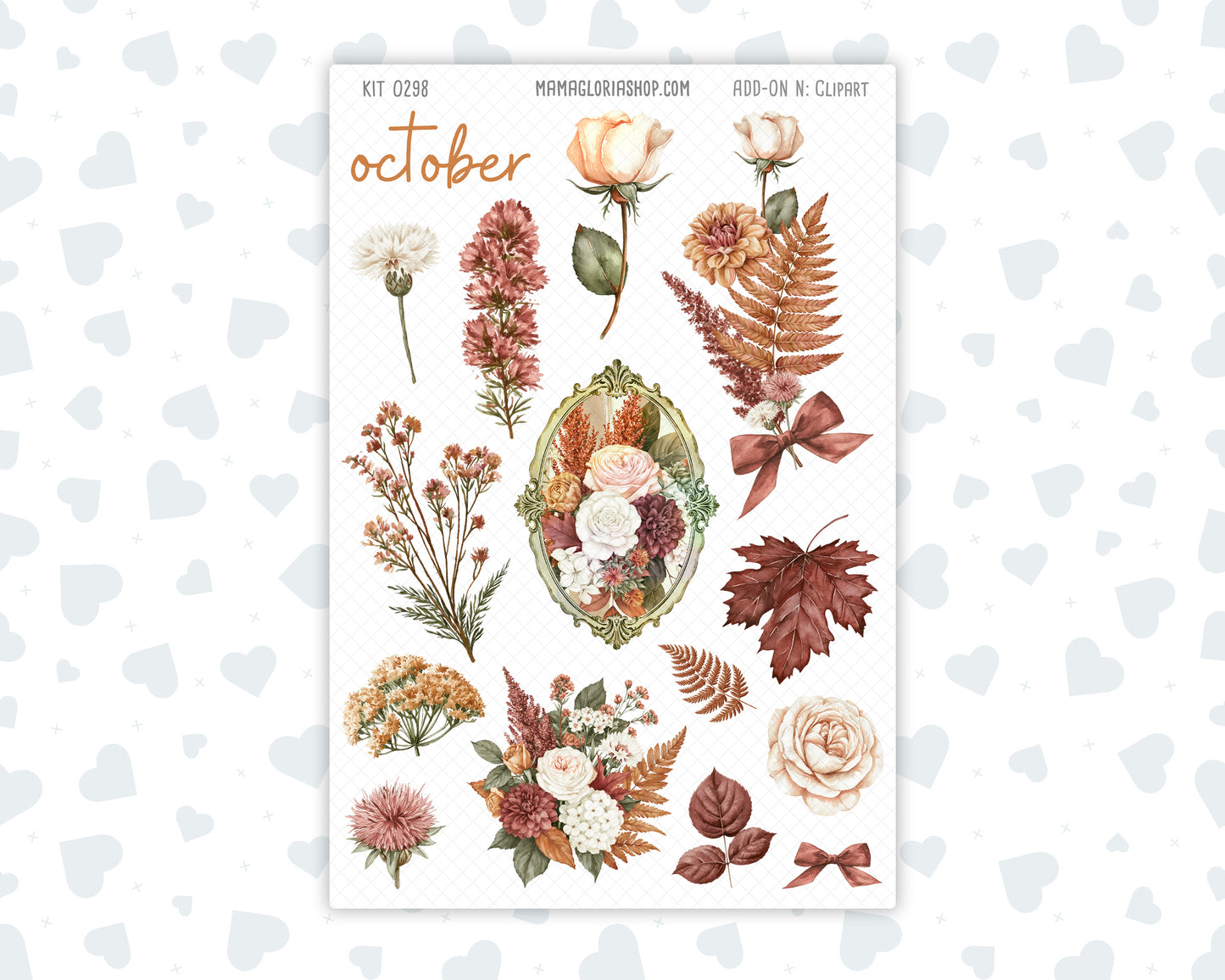 Kit 0298 - Clipart - For Planners | Notebooks | Journals - October - Velvet Bloom