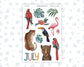 Kit 0275 - Clipart - For Planners | Notebooks | Journals - July - Tropical Safari Blush