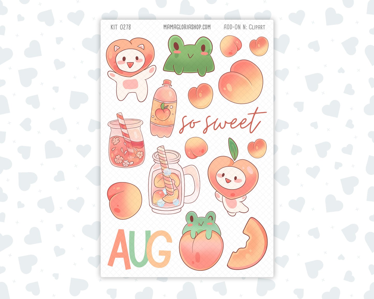 Kit 0278 - Clipart - For Planners | Notebooks | Journals - August - Oops, All Peaches