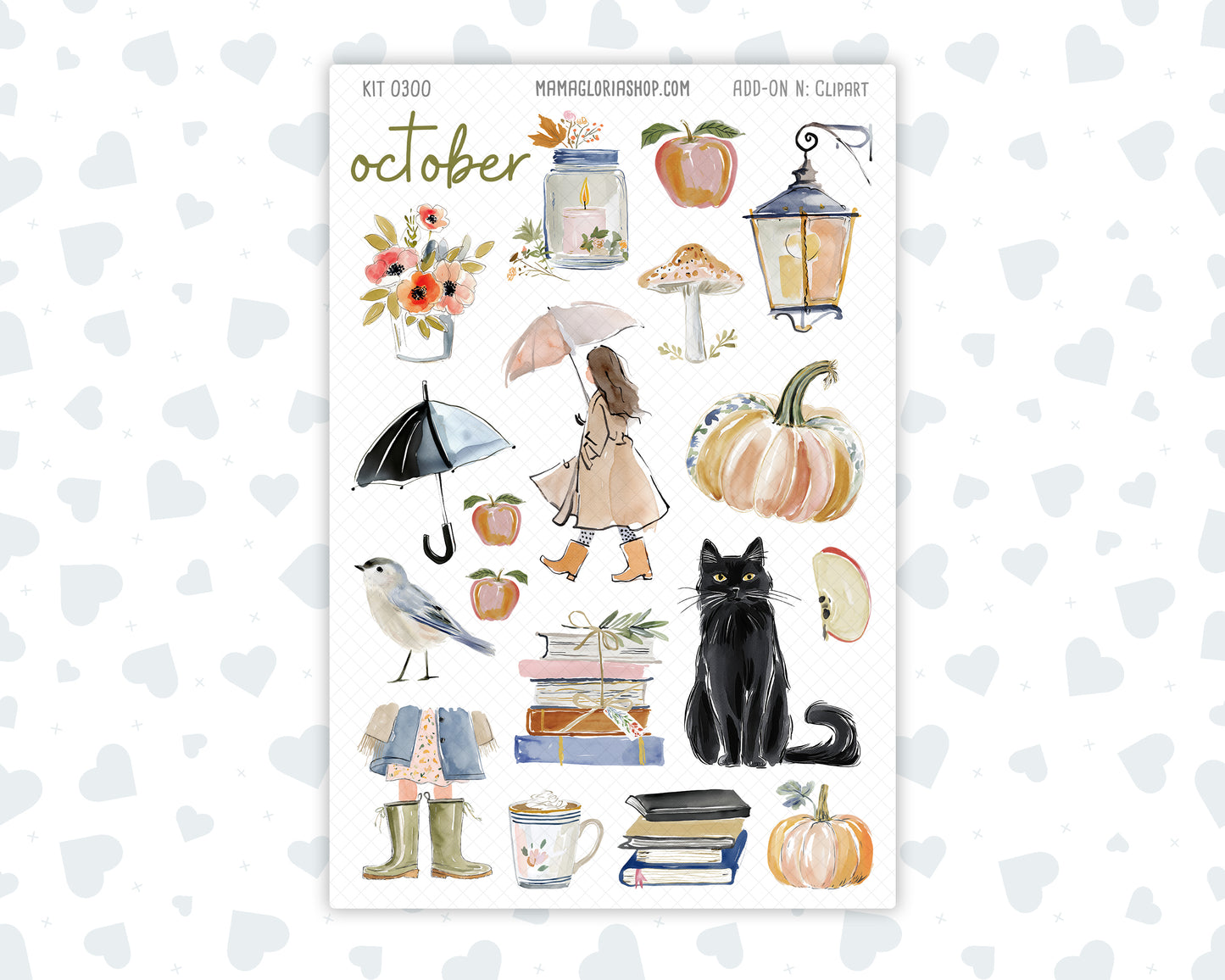 Kit 0300 - Clipart - For Planners | Notebooks | Journals - October - Autumn Stroll