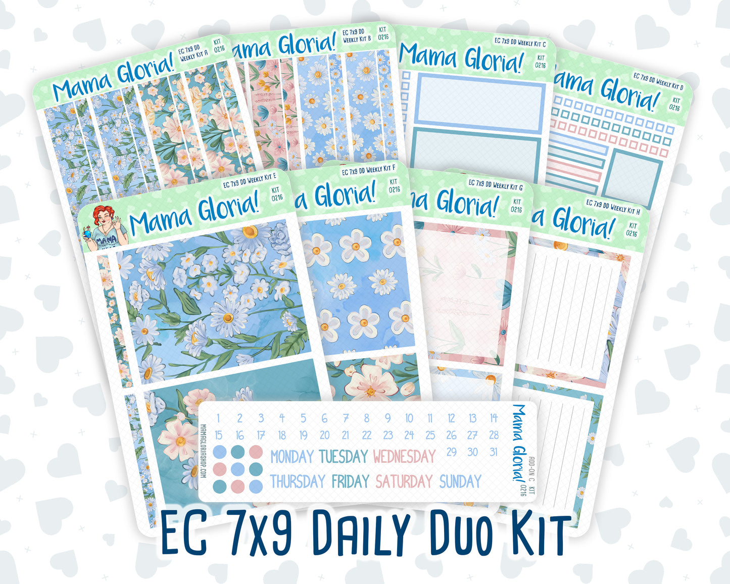 Kit 0216- 7x9 Daily Duo - Daisy Days- May- Planner