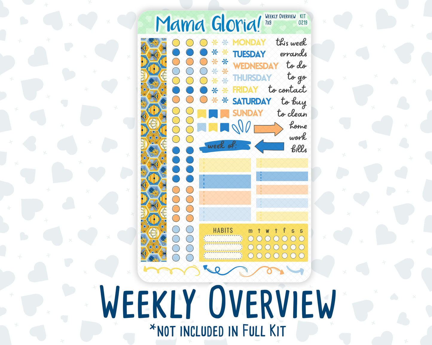 Kit 0219- 7x9 Daily Duo - Bee's Business- May- Planner