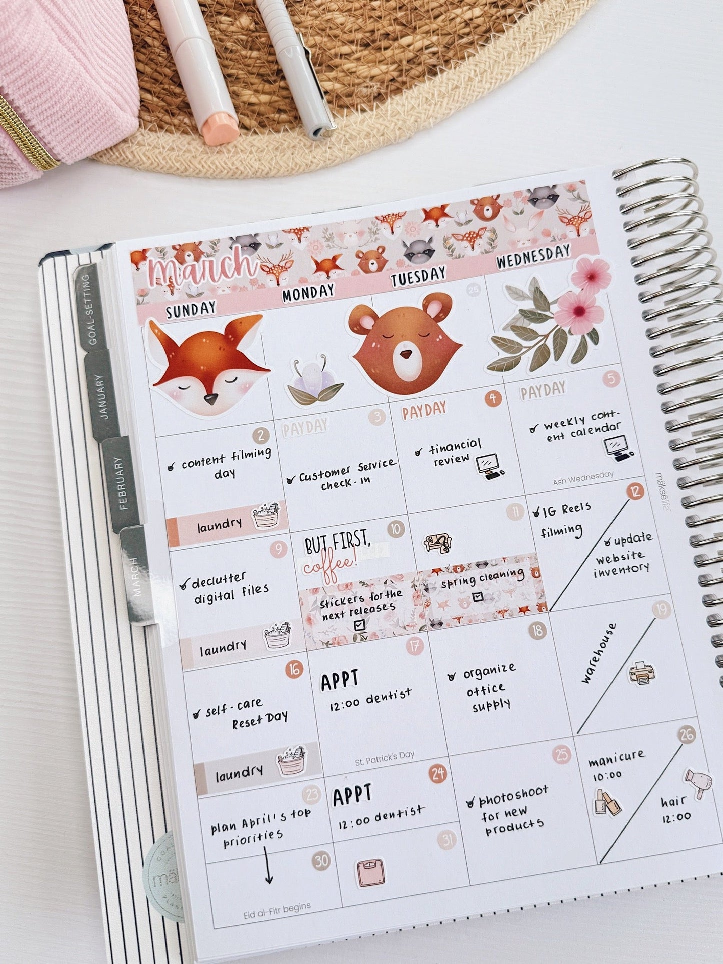 Kit 0262 - A5 - MakseLife Companion Notebook - Monthly Kit - April - Spring Puffs