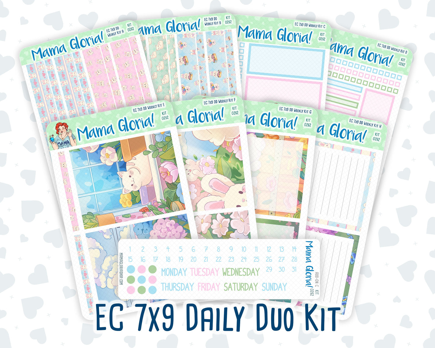 Kit 0262 - 7x9 - Daily Duo - Weekly Kit - April - Spring Puffs