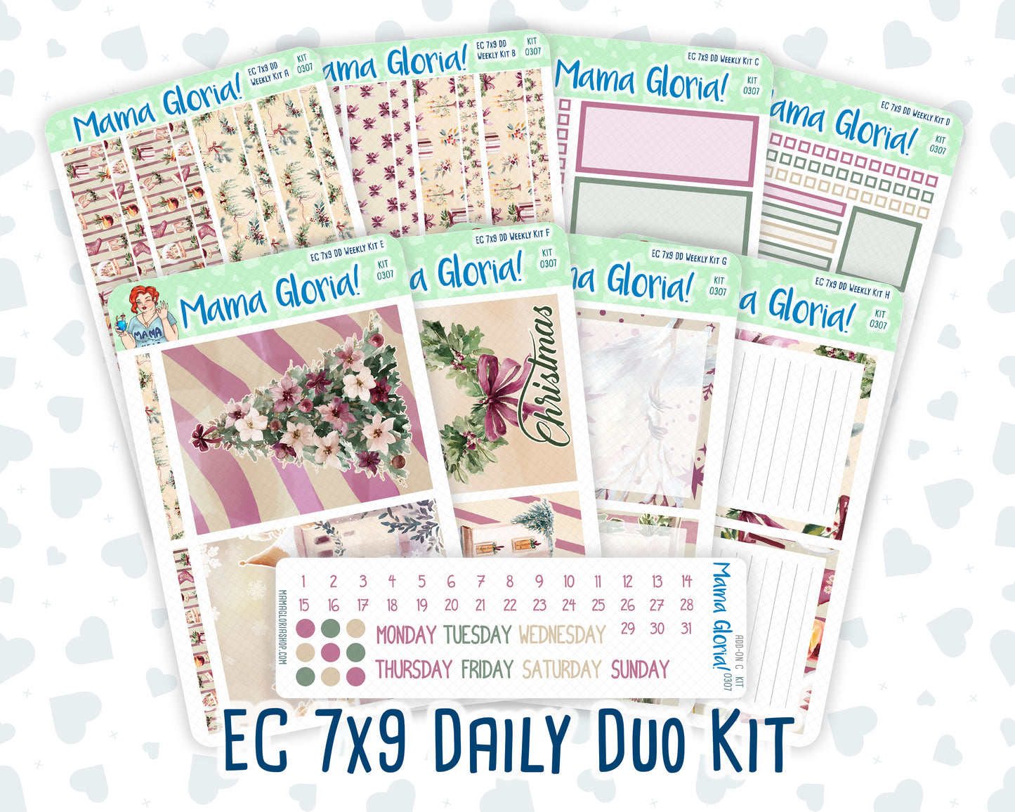 Kit 0307 - 7x9 - Daily Duo - Weekly Kit - December - Velvet Hearth