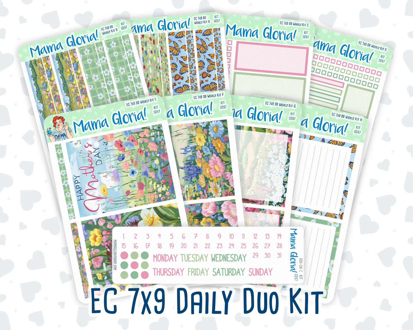 Kit 0267 - 7x9 - Daily Duo - Weekly Kit - May - Flowers For Mama