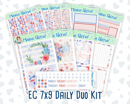 Kit 0273 - 7x9 - Daily Duo - Weekly Kit - July - Americana In Bloom