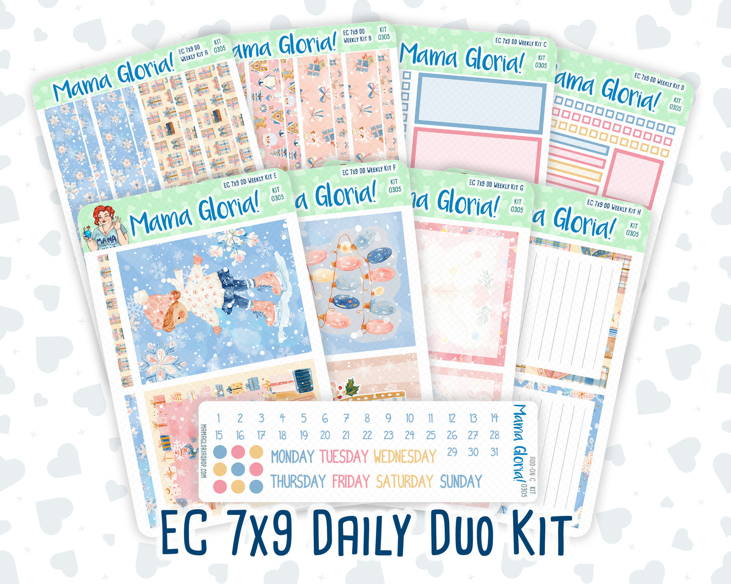 Kit 0305 - 7x9 - Daily Duo - Weekly Kit - December - Sugarplum Parade