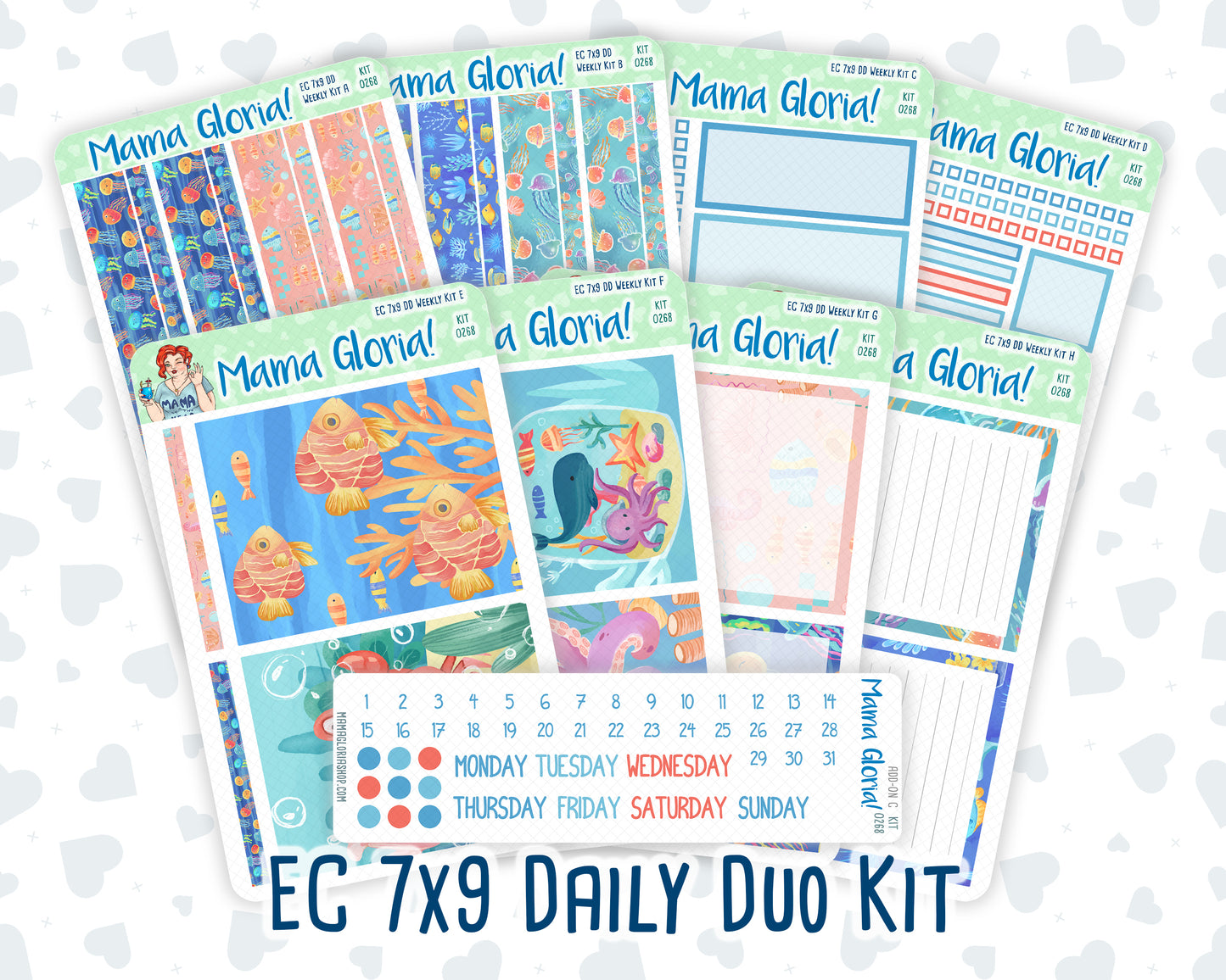 Kit 0268 - 7x9 - Daily Duo - Weekly Kit - June - Sea Sweeties