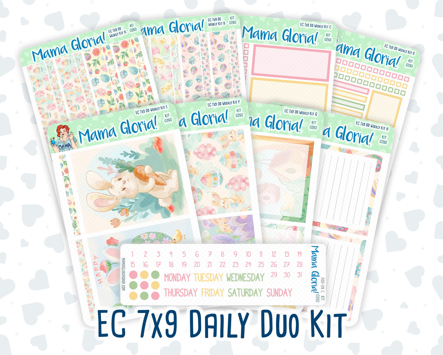 Kit 0260 - 7x9 - Daily Duo - Weekly Kit - April  - Pastel Egg Hunt