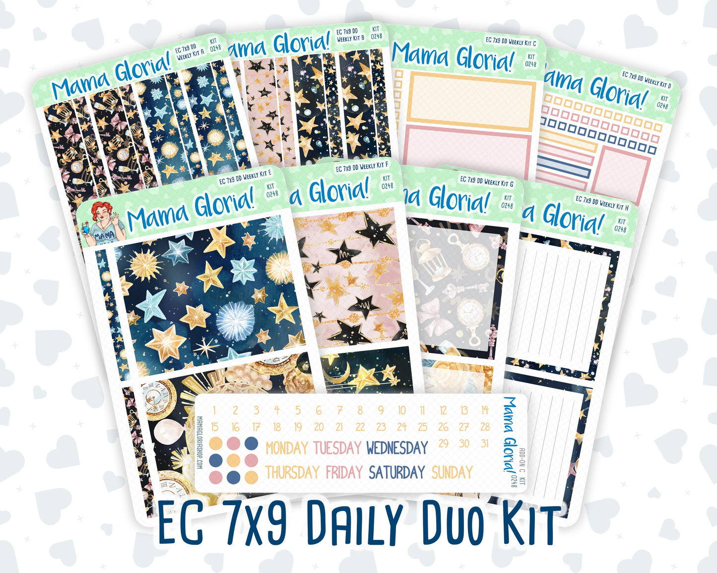 Kit 0248 - 7x9 - Daily Duo - Weekly Kit - January - Midnight Countdown