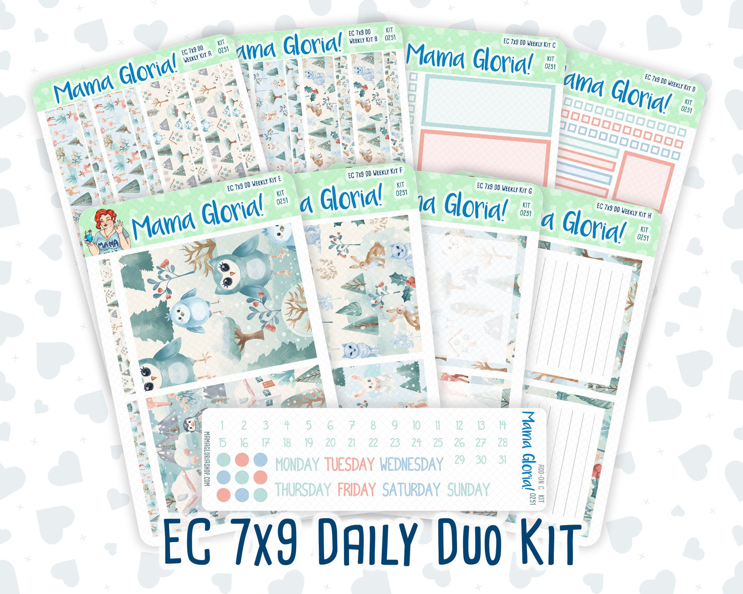 Kit 0251 - 7x9 - Daily Duo - Weekly Kit - January - Pine & Paws