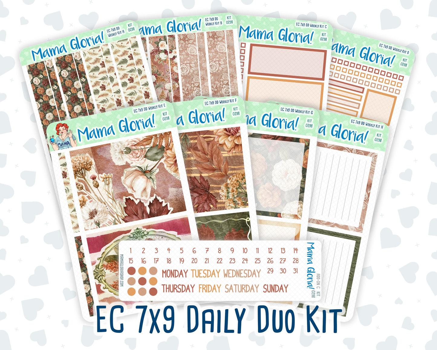 Kit 0298 - 7x9 - Daily Duo - Weekly Kit - October - Velvet Bloom
