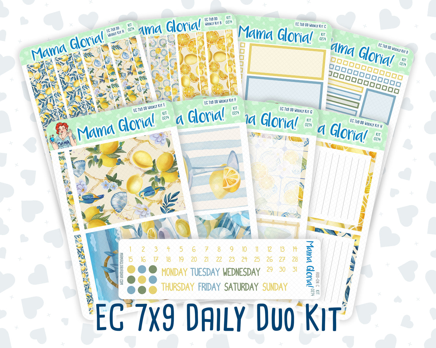Kit 0274 - 7x9 - Daily Duo - Weekly Kit - July - Sunny Lemon Shore