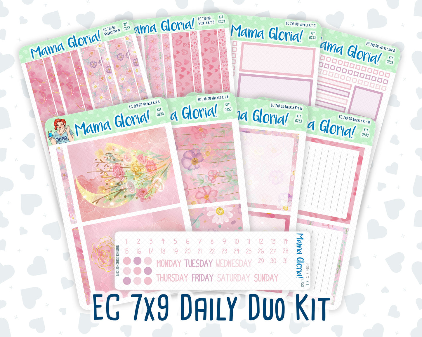 Kit 0253 - 7x9 - Daily Duo - Weekly Kit - February - Rosy Daydreams