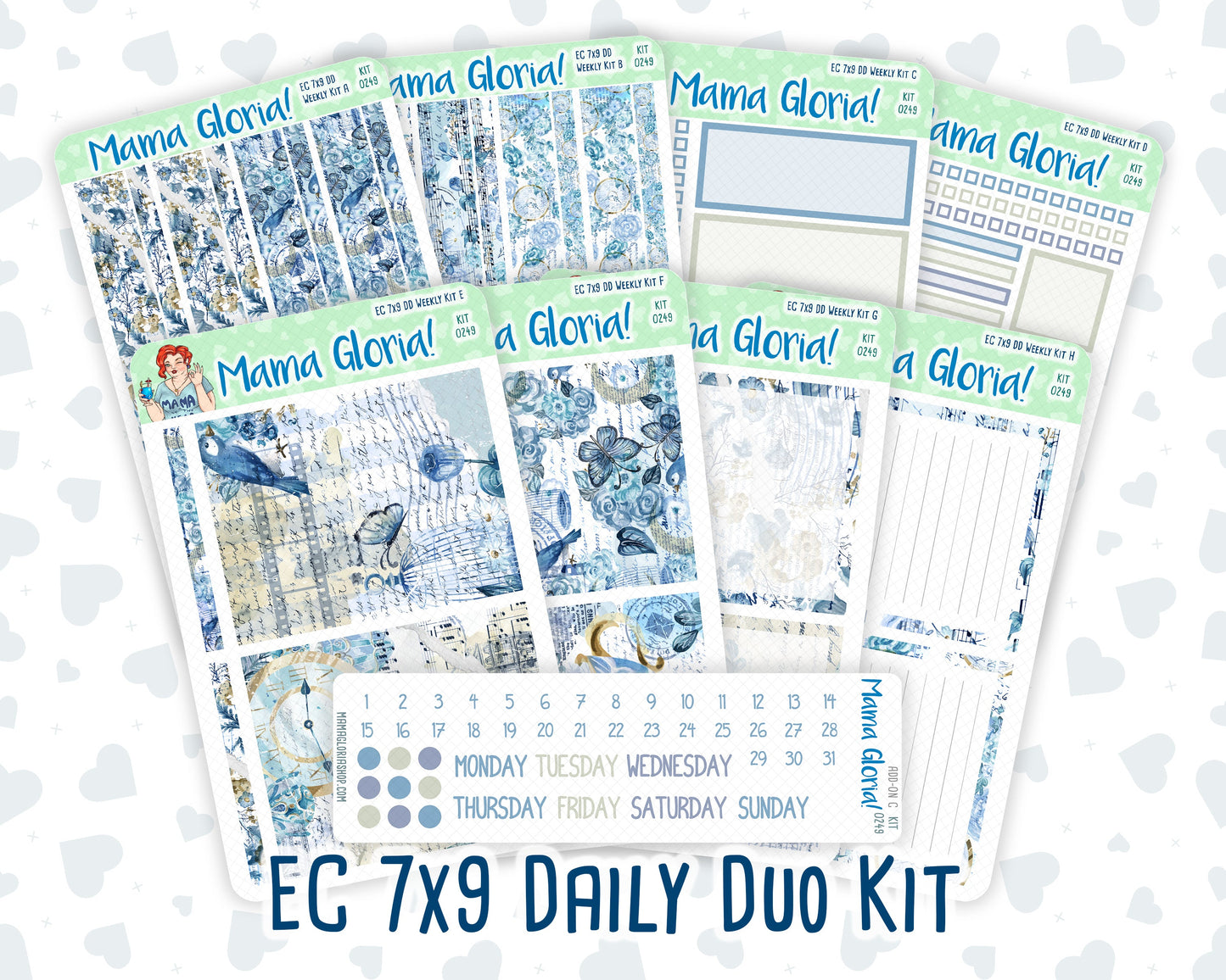 Kit 0249 - 7x9 - Daily Duo - Weekly Kit - January - Icy Lace