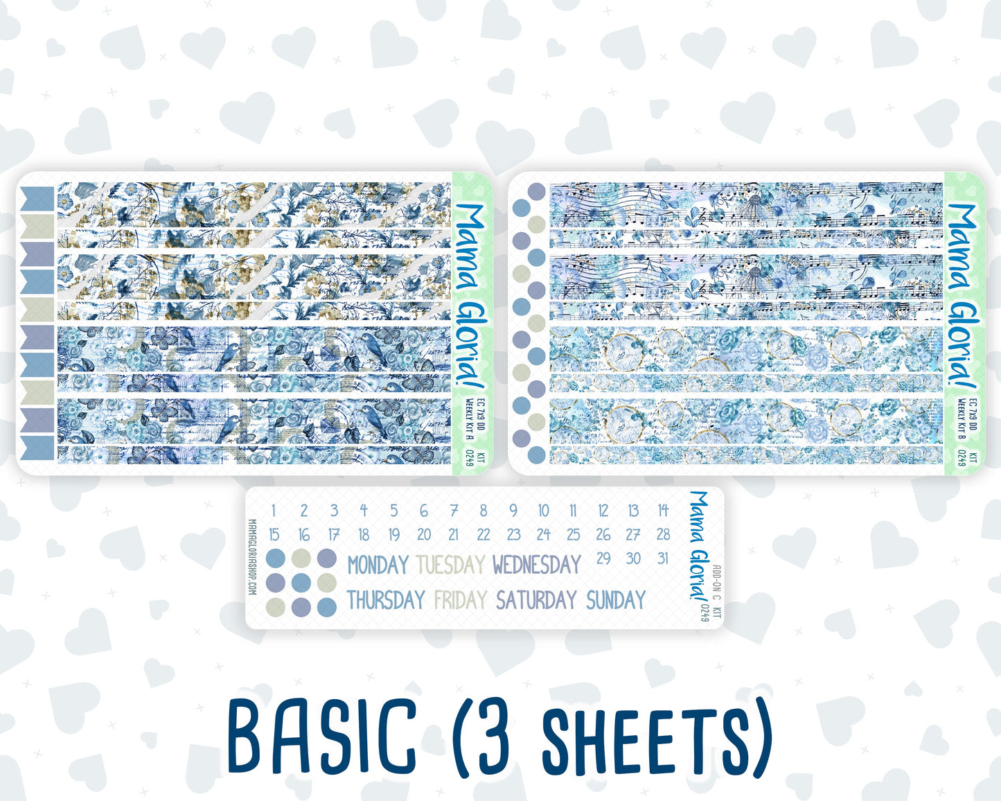 Kit 0249 - 7x9 - Daily Duo - Weekly Kit - January - Icy Lace