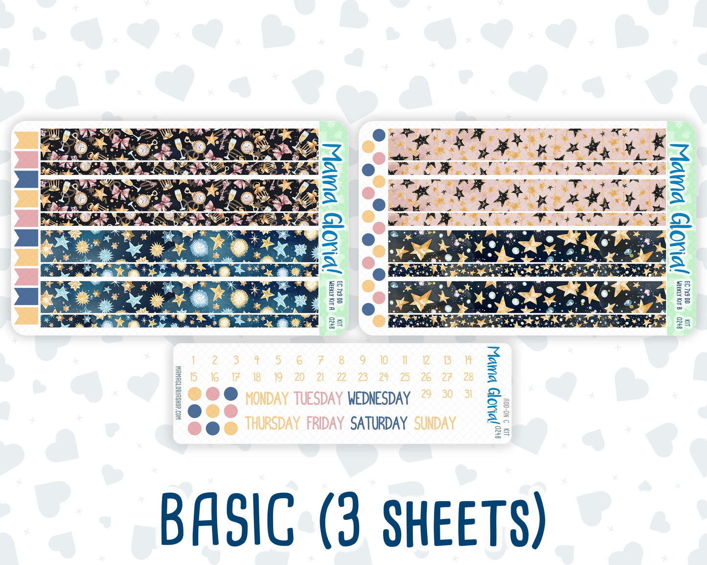 Kit 0248 - 7x9 - Daily Duo - Weekly Kit - January - Midnight Countdown