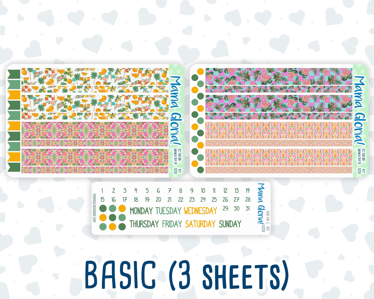 Kit 0226 - 7x9 - Daily Duo - Weekly Kit - July - Tropical Whimsy