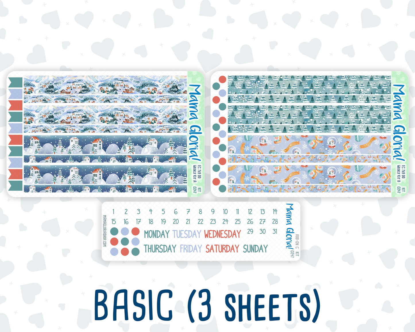 Kit 0247 - 7x9 - Daily Duo - Weekly Kit - December - Snow Day Adventures