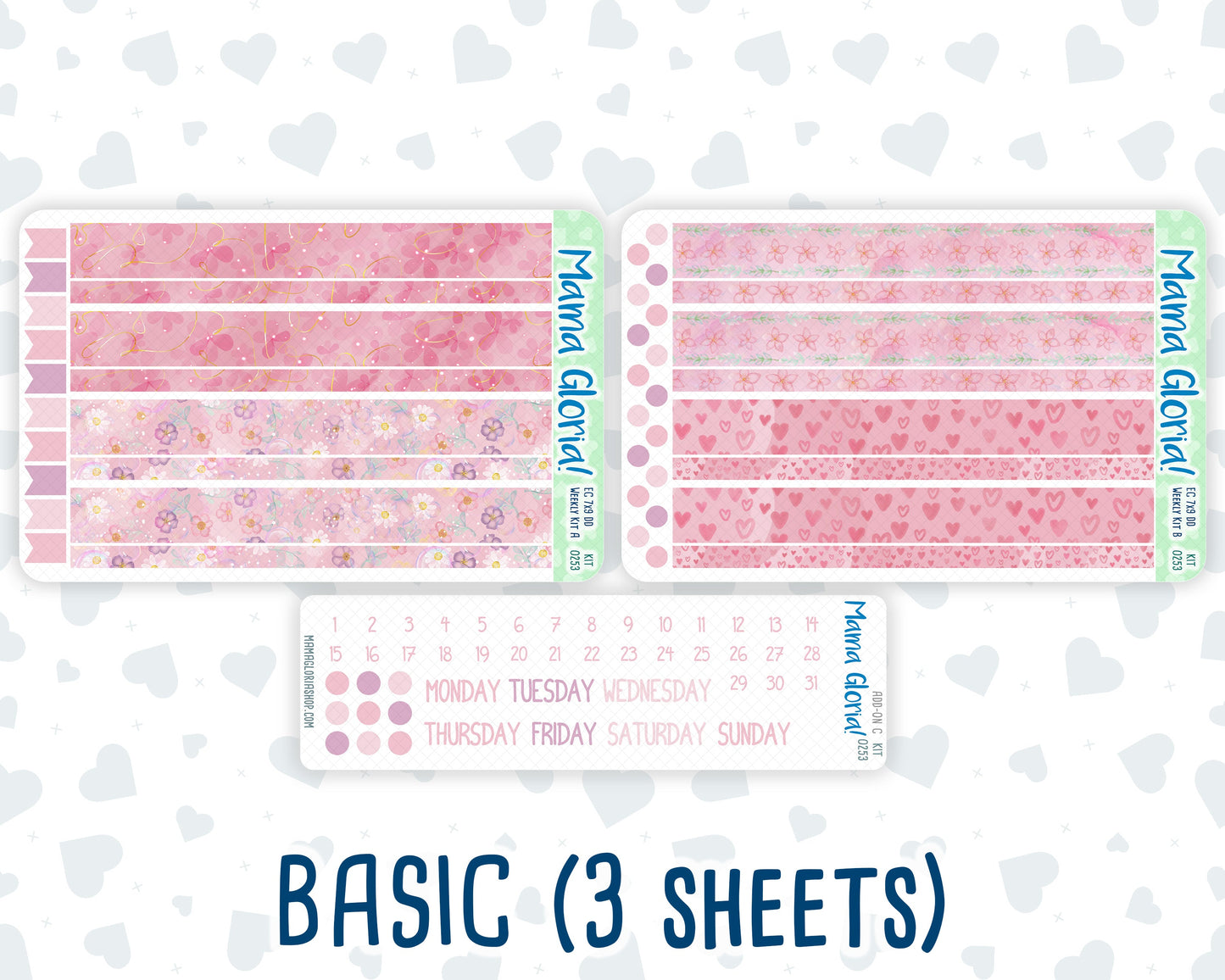 Kit 0253 - 7x9 - Daily Duo - Weekly Kit - February - Rosy Daydreams