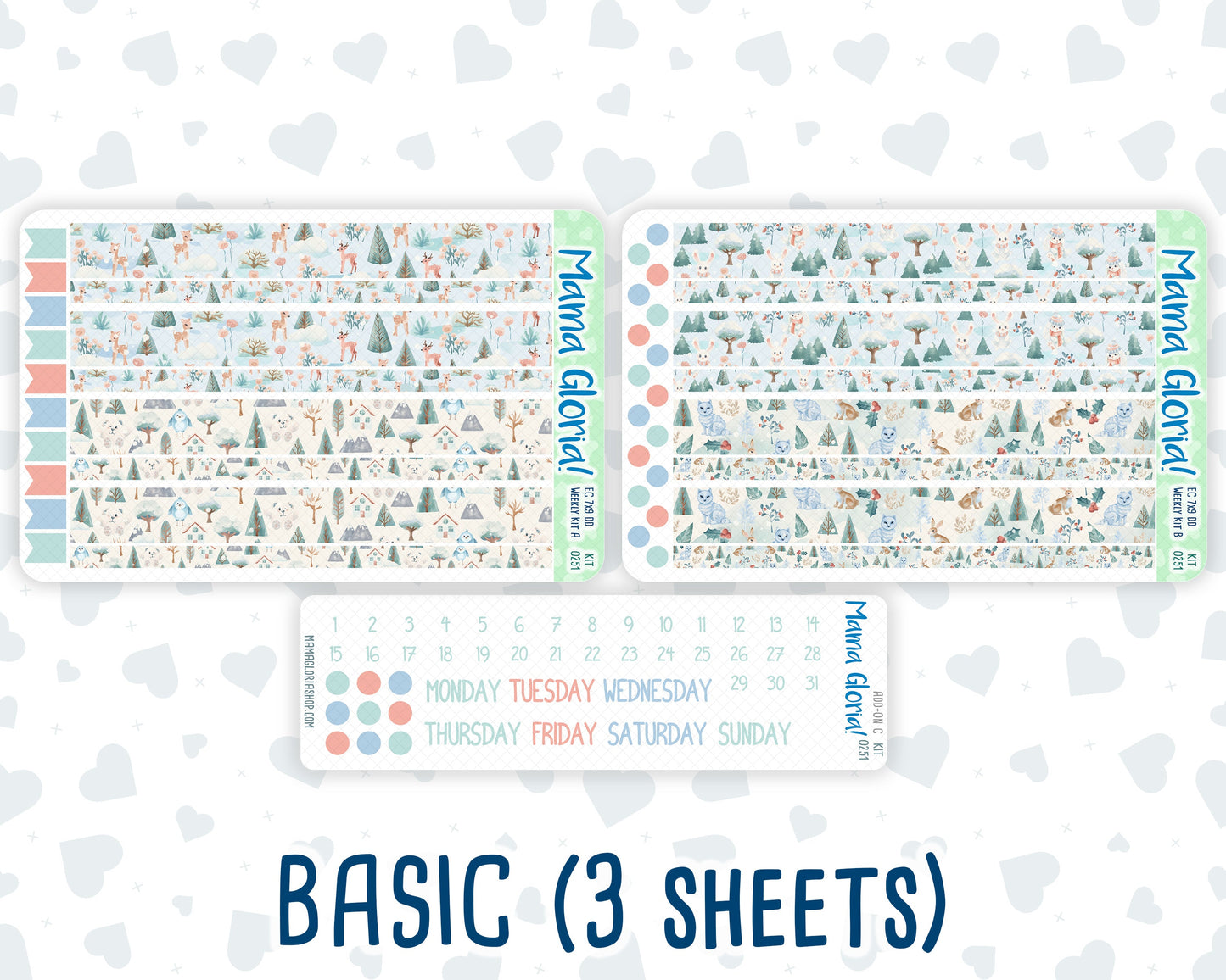 Kit 0251 - 7x9 - Daily Duo - Weekly Kit - January - Pine & Paws