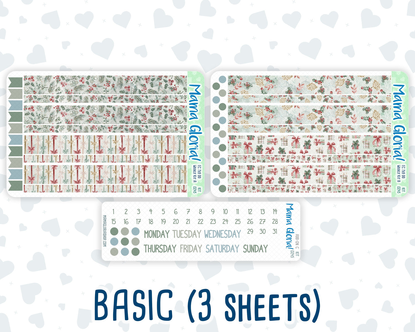 Kit 0245 - 7x9 - Daily Duo - Weekly Kit - December - Vintage Christmas