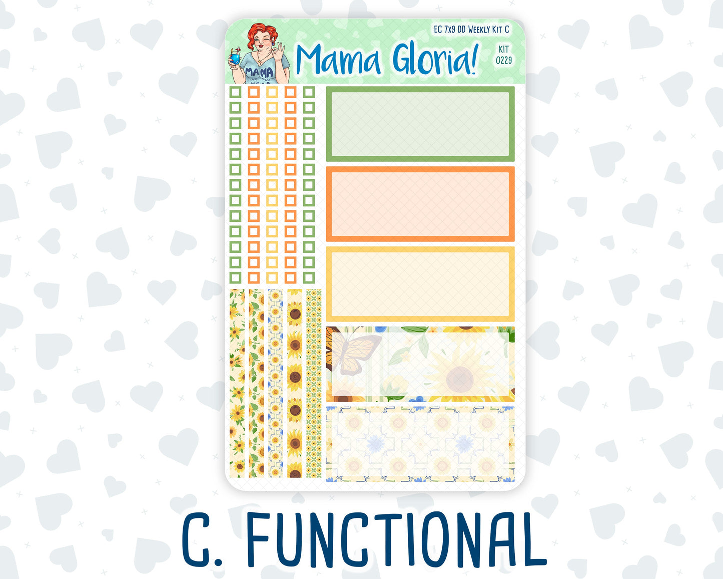 Kit 0229 - 7x9 - Daily Duo - Weekly Kit - August - Golden Faces