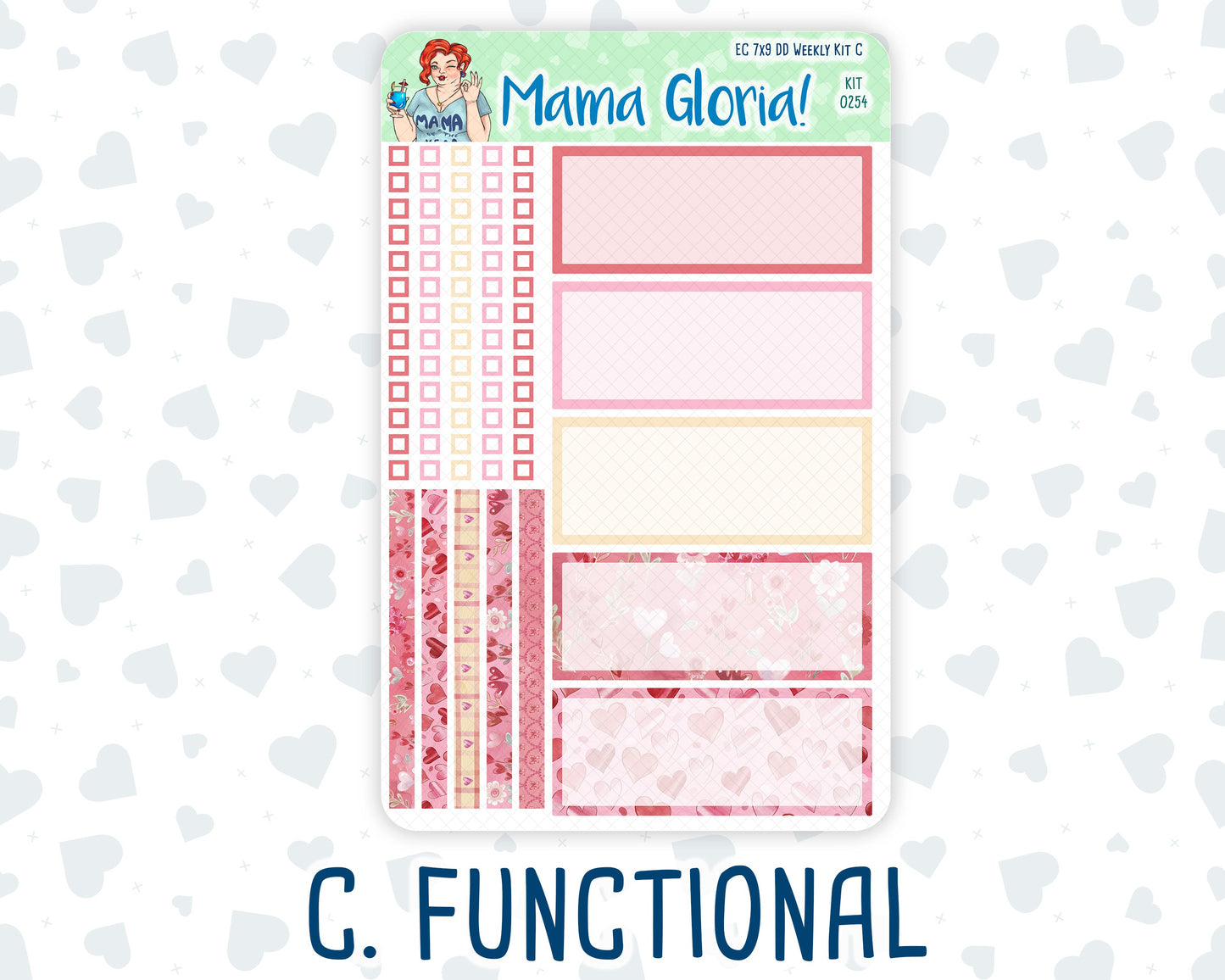 Kit 0254 - 7x9 - Daily Duo - Weekly Kit - February - Valentine Village