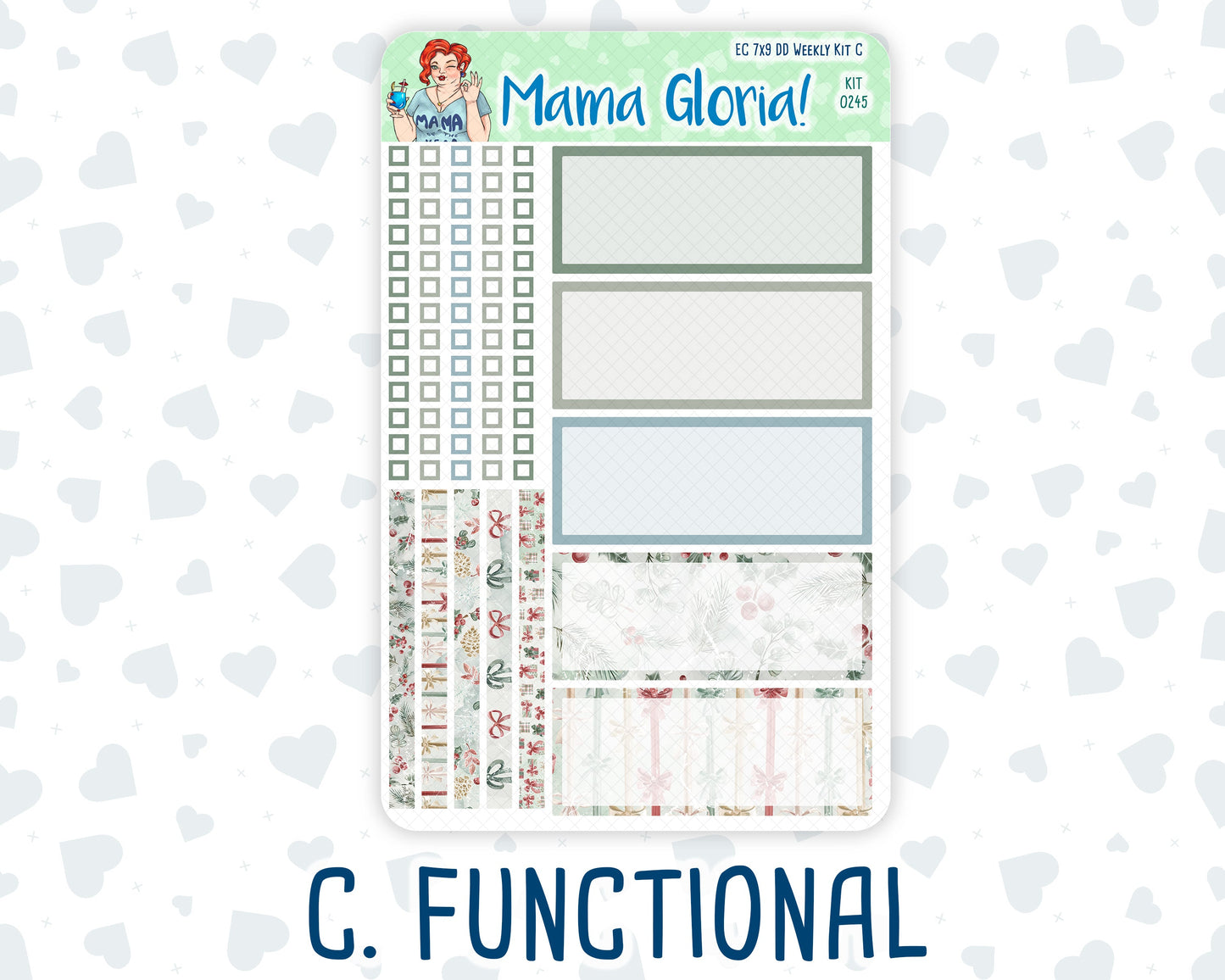 Kit 0245 - 7x9 - Daily Duo - Weekly Kit - December - Vintage Christmas