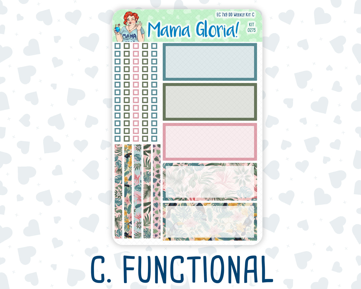 Kit 0275 - 7x9 - Daily Duo - Weekly Kit - July - Tropical Safari Blush