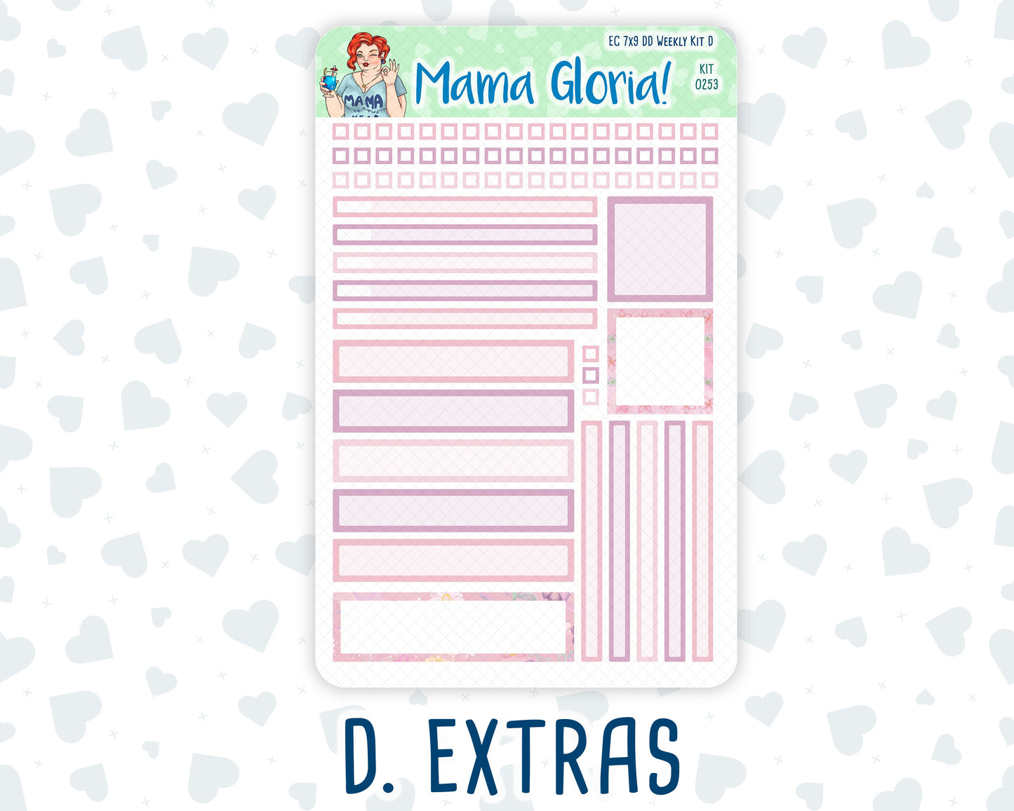 Kit 0253 - 7x9 - Daily Duo - Weekly Kit - February - Rosy Daydreams