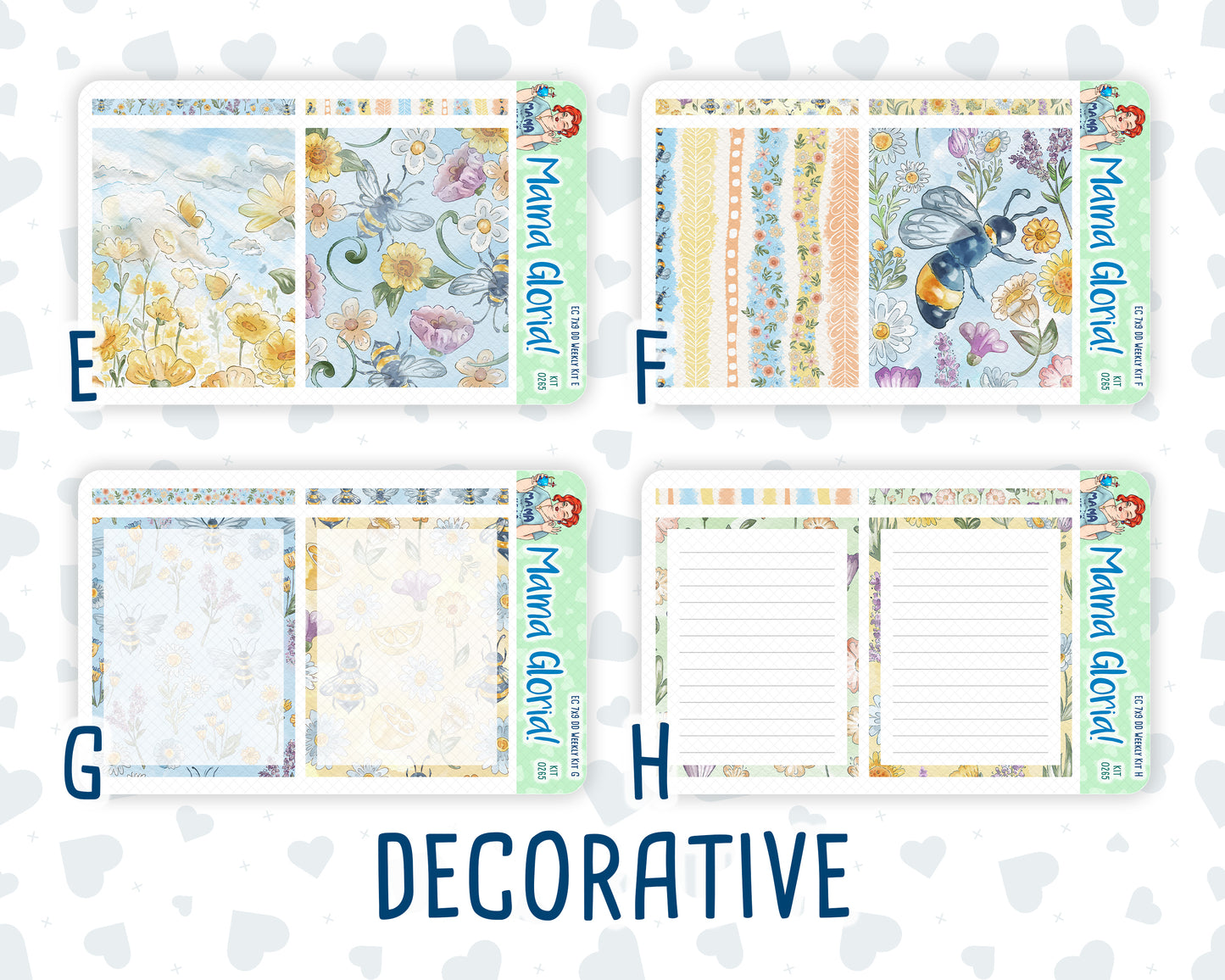 Kit 0265 - 7x9 - Daily Duo - Weekly Kit - May - Honeybee Sky