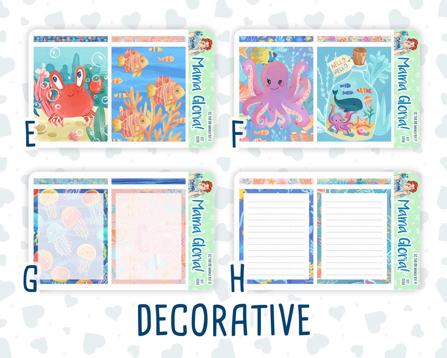 Kit 0268 - 7x9 - Daily Duo - Weekly Kit - June - Sea Sweeties